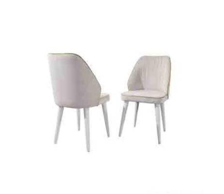 White Upholstered Chair Luxury Dining room Furnishings Single Seater Chair Stylish