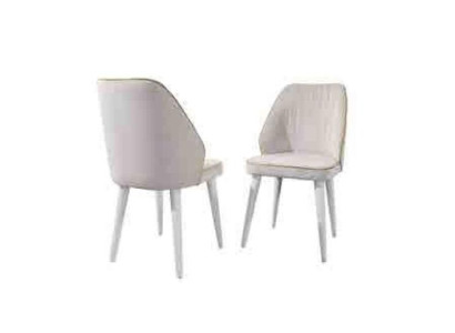 White Upholstered Chair Luxury Dining room Furnishings Single Seater Chair Stylish