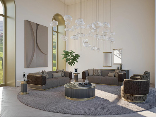 Sofa set 4-piece textile sofa three-seater upholstery armchair new two-seater sofa