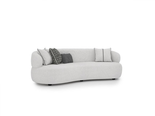 Living room White Sofa Three Seater Textile Upholstered furniture Modern Designer Furniture