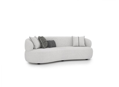 Living room White Sofa Three Seater Textile Upholstered furniture Modern Designer Furniture