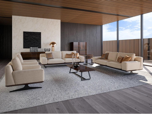 Complete Furniture Living room 2x three-seater sofa couch coffee table textile armchair new