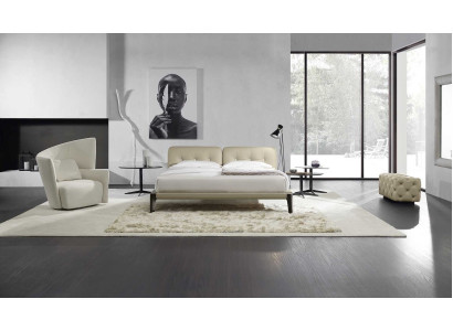 Modern Double bed Bedroom Beige Bed Furniture Wood Design Beds Prianera
