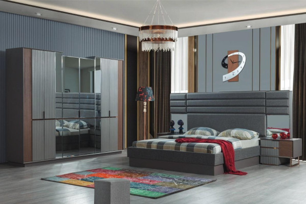 unkel-Braue Bedroom Furniture Double bed Bedside tables Wardrobe 4-piece set