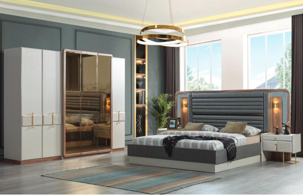 Complete Bedroom Luxury Set Bed 2x Bedside tables Modern Furniture 4pcs