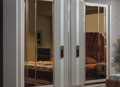 White Bedroom Wardrobe Glass Cabinet Wooden Cabinet Modern Furniture