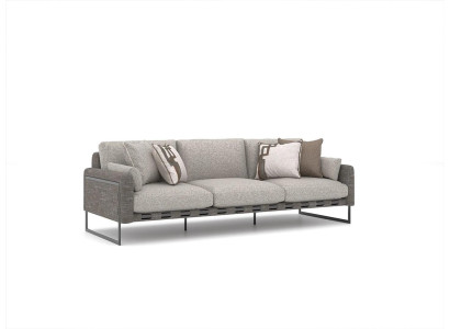 Living room Luxury Gray Three Seater Sofa Furnishings Modern Textile Design