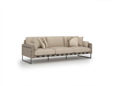 new three-seater sofa beige upholstered furniture couch living room luxury design