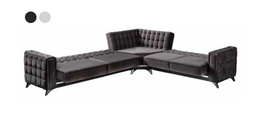 Corner sofa in gray textile furniture comfortable L-shaped sofa modern new
