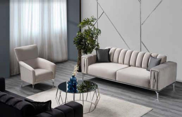 Comfort ables set 3+1 upholstery luxury set modern style set color beige for living room
