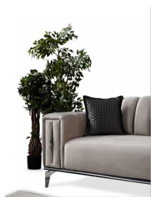 Comfortable Sofa Upholstered Luxury Sofa Modern Style Color Beige for Living room