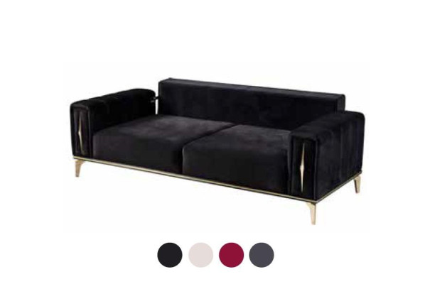 Luxury Upholstered 3-Seater Sofa Modern Style for Living room Black Color new