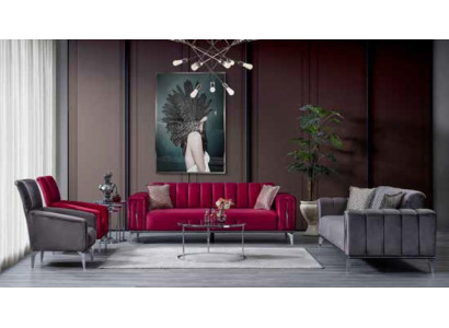 Upholstered Luxurious Sofa 3-Seater in Modern Style for Living room in Pink