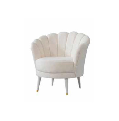 White Upholstery Armchair Luxury Cocktail Chair Wing Chair Fabric Furniture Style