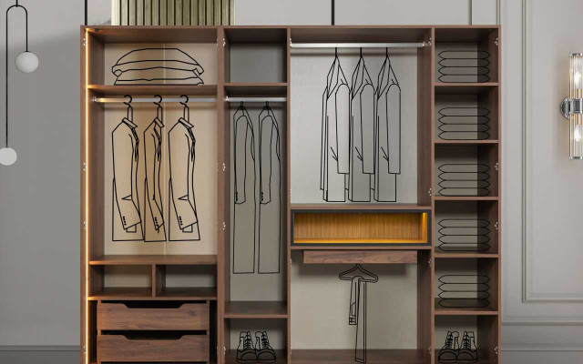 High-quality Wardrobe exclusive Bedroom Furniture LED Cabinets