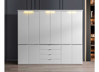 White Wardrobe 4-Drawer Bedroom Cabinets Wood Furniture