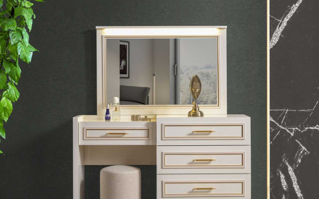 Large Bedroom Set Double bed Dressing Table Stool Mirror 6pcs
