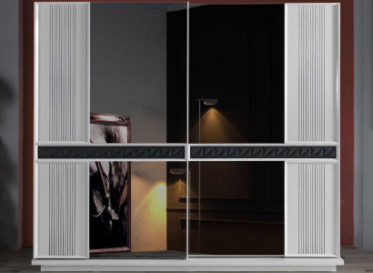 White-Brown Wardrobe exclusive r Wooden Cabinet Bedroom Furniture