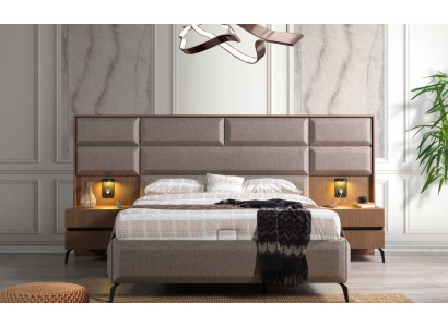exclusive s Gray Bedroom Double bed with 2x bedside tables 3-piece set
