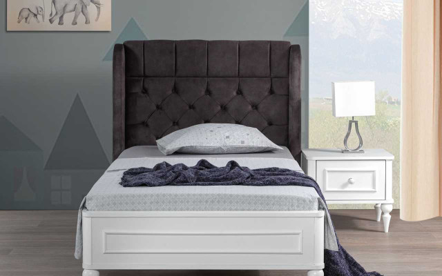 Modern Chesterfield children's bed single bed bedside table stylish set