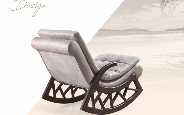 Modern Wood Rocking Chair Noble Living room Relax Furniture Wooden frame new
