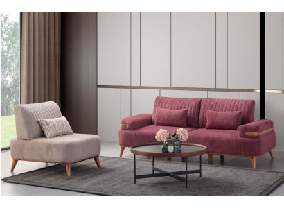 Two-tone Living room Sofa set Designer Furniture 3-Seater Noble Armchair
