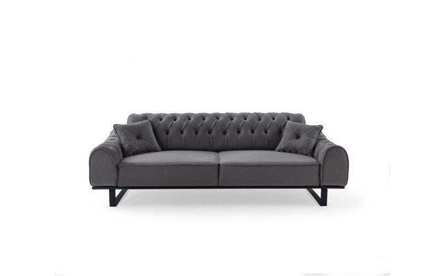 Gray Chesterfield 3-Seater Noble three-seater designer living room couch