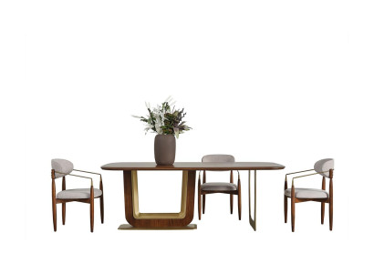 Modern Dining room Set Perfect Dining table and 4x Chairs Brown Color 5pcs.
