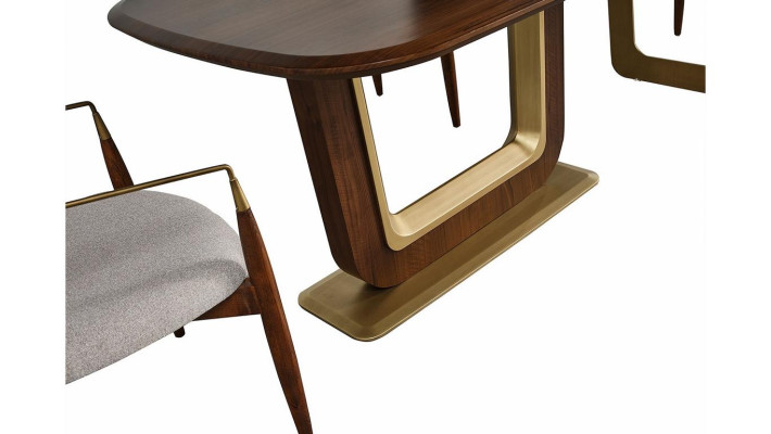Modern Dining room Set Perfect Dining table and 4x Chairs Brown Color 5pcs.