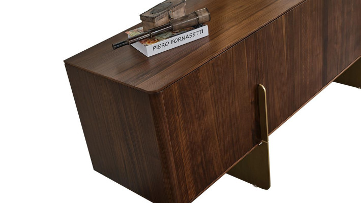 Luxurious Dining room Set Consists of Sideboard and Mirror Brown Color