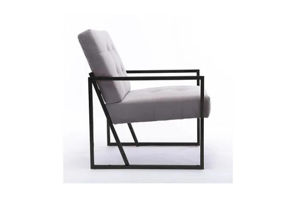 Living room Armchair Lila Color Metal Legs Textile 1-Seater Chesterfield