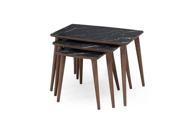 Rectangular Coffee tables 3 x Set Black Dining room -Living room tables new
