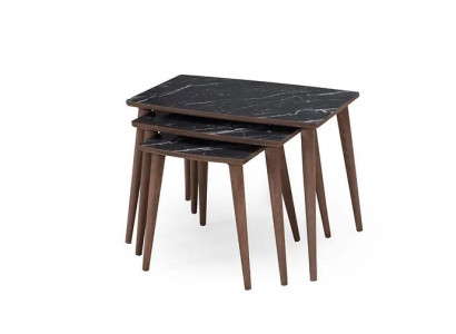 Rectangular Coffee tables 3 x Set Black Dining room -Living room tables new