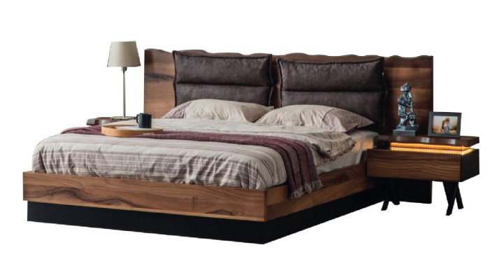 Modern Bedroom Furniture Designer Bed 2x Bedside tables Wardrobe