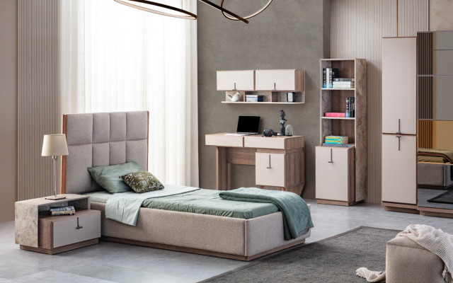 Complete e Childrens room Suite Luxury Bed 1x Bedside tables Bookshelf