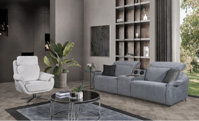 Modern sofa set living room 3-seater upholstered couches single-seater 2-piece
