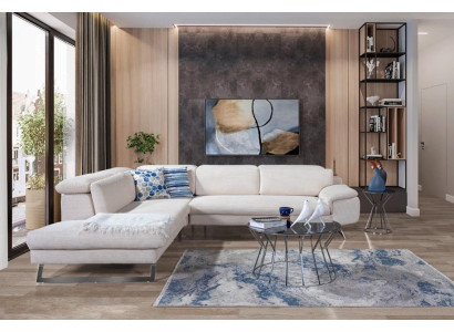 White corner upholstered sofa L-shape Sofas Living room Modern living landscapes