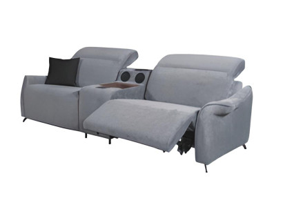 Gray Upholstery Sofa Designer 3-Seater with Music System Modern