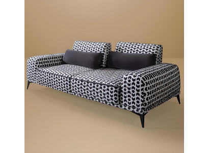 Stylish 3-seater pattern sofa upholstery couches living room wooden frame