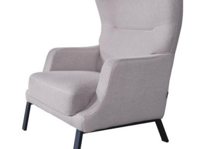White textile armchair upholstery single-seater armrest chair living room seating furniture