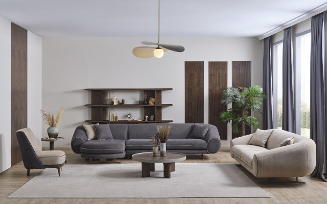 Designer Living room Suite L-shape Sofa 3-Seater Armchair Upholstery Furniture