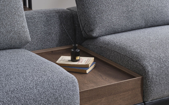 Gray Upholstery Corner sofa Designer Textile Armchair Living room Luxury Suite