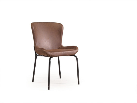 Brown Dining room Suite Luxury Adjustable Dining table 4x Textile Chairs