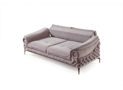 Stylish 3-Seater Living room Pink Luxury Couches Upholstery Seating Furniture new