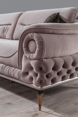 Stylish 3-Seater Living room Pink Luxury Couches Upholstery Seating Furniture new