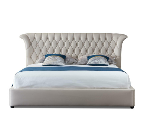 Design Leather Bed Marriage Chesterfield Hotel Luxury Sleep Room Double Beds