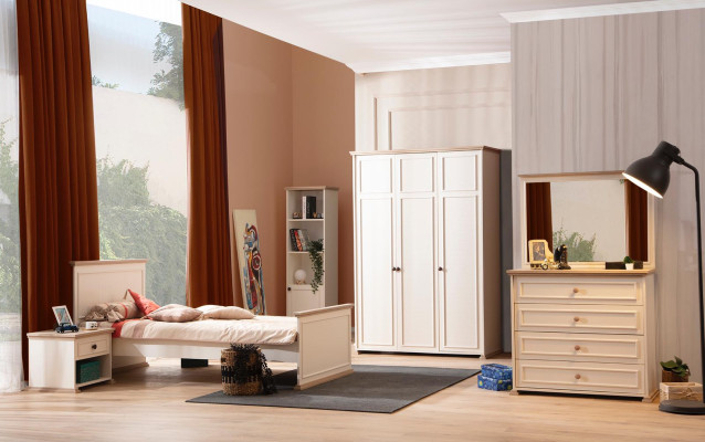Bed single bed Bedside table Bedroom 2pcs. Modern luxury furniture new