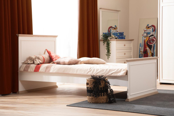 Bed single bed Bedside table Bedroom 2pcs. Modern luxury furniture new