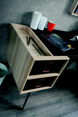 Modern Desk with Youth Room Wall shelf Designer Furniture Black new