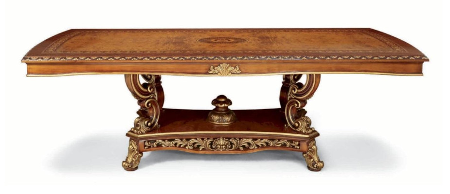 Dining table Dining room table Dining area Big Table Dining room Baroque Gold XXL